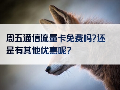 周五通信流量卡免费吗？还是有其他优惠呢？