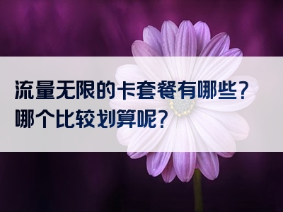 流量无限的卡套餐有哪些？哪个比较划算呢？