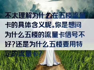 不太理解为什么在五楼流量卡的具体含义呢。你是想问为什么五楼的流量卡信号不好？还是为什么五楼要用特定的流量卡？