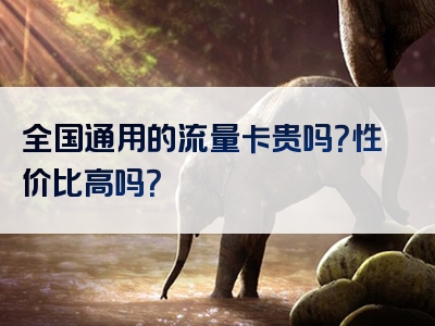 全国通用的流量卡贵吗？性价比高吗？