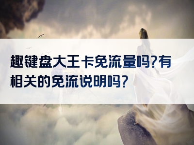 趣键盘大王卡免流量吗？有相关的免流说明吗？