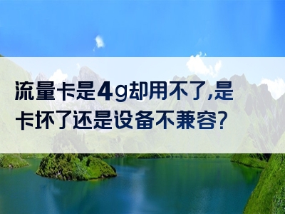 流量卡是4g却用不了，是卡坏了还是设备不兼容？