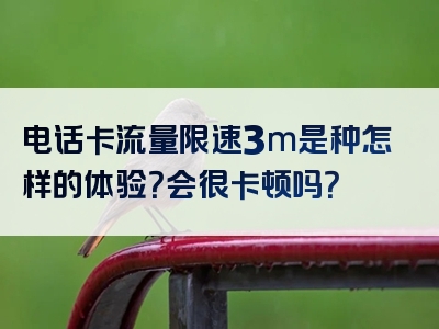 电话卡流量限速3m是种怎样的体验？会很卡顿吗？