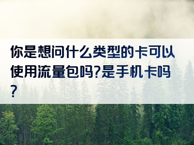 你是想问什么类型的卡可以使用流量包吗？是手机卡吗？