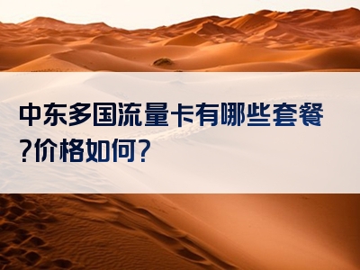 中东多国流量卡有哪些套餐？价格如何？