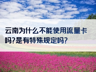 云南为什么不能使用流量卡吗？是有特殊规定吗？