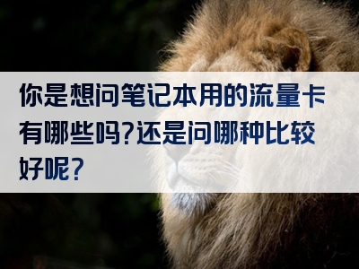 你是想问笔记本用的流量卡有哪些吗？还是问哪种比较好呢？
