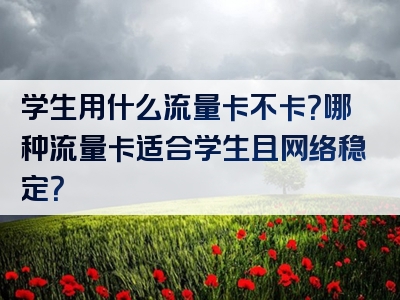学生用什么流量卡不卡？哪种流量卡适合学生且网络稳定？