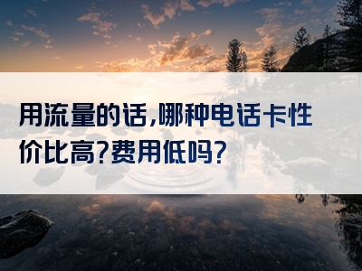 用流量的话，哪种电话卡性价比高？费用低吗？